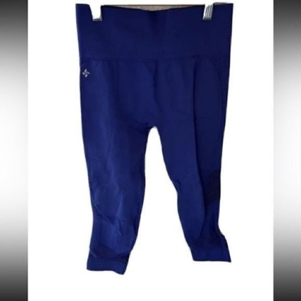 NUX Workout Leggings - electric blue cropped leggings - womens leggings